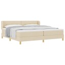  Senggavel med madrass kremfarget 200x200 cm stoff