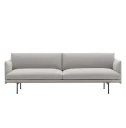 Muuto Outline Sofa 3 Seater   Black Base   Clay 12 Black