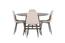 Kaseidon Spisegruppe 100 cm Rund med 4 Polar Stoler   Beige