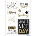 HERMA Stickers HOME gift stickers best wishes gold embossed