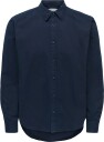 ONLY & SONS Onspalo Overdyed Ls Reg Shirt   DARK NAVY   M