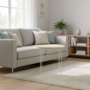 Skandinavisk sidebord – lyst tre og hvit ramme