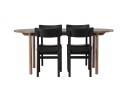 Venture Home Andy Spisegruppe 180 cm Oval med 4 Montros Stoler Sort