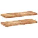  Flytende hyller 2 stk 80x30x4 cm oljebehandlet heltre akasie