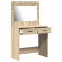  Dressing Table med LED lamper Sonoma Eik 78.5x41x135 cm