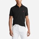 Ralph Lauren Custom Slim Fit Mesh Polo Shirt - Black