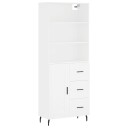 vidaXL Highboard hvit 69,5x34x180 cm konstruert tre 8720845934040