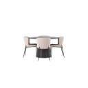 Spisegruppe Venture Home Lanzo Ø120 cm med 4 stk Modesto Stoler