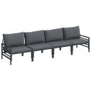  Hagesofa Set 4 pcs Antrasittgrå Stål
