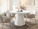 Aurion Spisebord rundt uttrekkbart 120-196 cm - beige, hvit