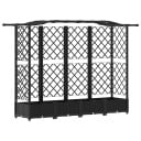vidaXL Hevet Bed med Trellis og Tak Svart 203,5 x 40 x 123 cm PP