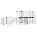 Vidaxl Dyrebur 36 Paneler Med Dør Svart 35X35 cm Stål