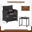 Utendørs rottingmøbelsett – 2 stoler og glassbord