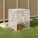 vidaXL Kompostkasse hvid 82,5x82,5x99,5 cm heltre furu