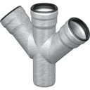 GM-X 50X50 DOBBEL. GREN NR. 87GR. galvanized DN50, L=130 mm