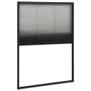 Plissert insektskjerm for vindu aluminium antrasitt 80x120 cm