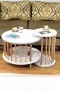 Sofabordsett Hanah Home Peka Set Pro (Ø60 x H43 cm) Hvit - Hvit