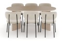 Dano Spisebord 180 cm med 6 Gemmiano Spisestoler - Travertin / Hvit Bouclé