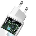 Baseus GaN2 Lite 65W Hurtiglader USB-C Hvit Mobillader