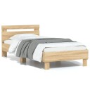 vidaXL Sengeramme med hodegavl sonoma eik 90x200 cm konstruert tre 8721012238855