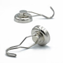 SuperMagneter Pot Magnet Ø 32 Mm Med Roterende Krok   Bæreevne 38 Kg