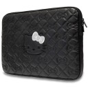 Hello Kitty 14" PU Quiltet Laptopveske med Sløyfer - Svart