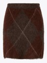 Y.A.S Argy Høy Midje Mohair Strikkeskjørt Brun XS