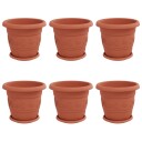 vidaXL Plantepotter 6 pcs Klinker Rød Ø 30 x 25 cm Plast