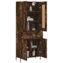 vidaXL Highboard røkt eik 69,5x34x180 cm konstruert tre 8720845493080