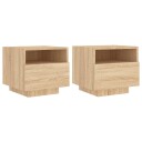  Nattbord med LED 2 stk sonoma eik 40x39x37 cm 8721012253872