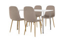 Scandinavian Choice Kranstull Spisebord 120 cm + 4 stk Naira stol brun med eikeben   Hvit/Brun