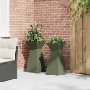  Planter Stativ Set Olivengrønn Metall 35 x 35 x 73 cm