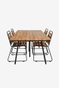 Venture Home   Spisegruppe Chan med 4 stk spisestoler Bois   Brun