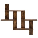 vidaXL Vegghylle Røkt Eik 85 x 13,5 x 73,5 cm Konstruert tre