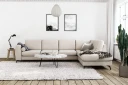 Ocean Lyx 4 seters Høyrevendt L formet Sjeselongsofa i Stoff   Beige
