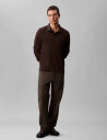 Calvin Klein Ls Supima Cotton Solid Polo - Khaki green - L