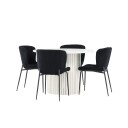 Venture Home Härön Spisegruppe 110 cm Rund med 4 Modesto stoler   Hvid/Sort
