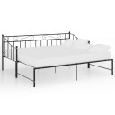 vidaXL Uttrekkbar ramme til sovesofa svart metall 90x200 cm