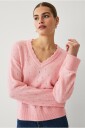 Ellos Collection Hullmønstret pullover Rosa