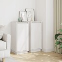 vidaXL Skjenker 2 stk hvit 31,5x34x75 cm heltre furu