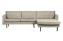Bepurehome Rodeo Chaise Lounge Right Velvet wheatfield