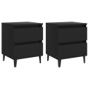 vidaXL Nattbord 2 stk svart 40x35x50 cm sponplate