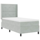  Box Spring Seng med Madrass Lysegrå 90x190 cm Fløyel