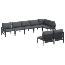  Hagesofa Set 8 pcs Antrasitt Stål