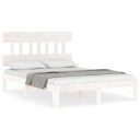 vidaXL Sengeramme med hodegavl hvit 140x190 cm heltre