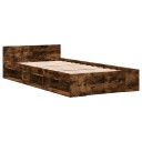  Sengeramme med skuff røkt eik 90x190 cm konstruert tre 8721102624407