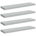 vidaXL Flytende vegghyller 4 stk betonggrå 90x23,5x3,8 cm MDF