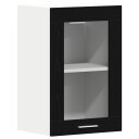 vidaXL Hengende vitrineskap svart eik 40x31x60 cm konstruert tre