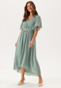 VILA Mirage 2/4 V-Neck Ankle Dress Green Milieu 40