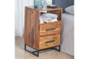 Nattbord Wohnling Heltre for kontinentalsenger med 2 skuffer oppbevaringshylle landlig stil -